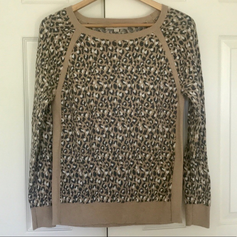 LOFT LEOPARD PRINT SWEATER
